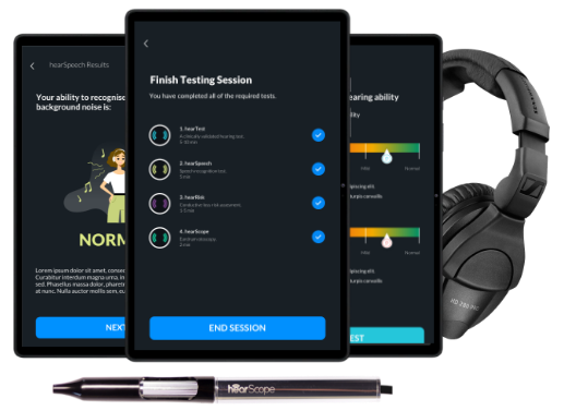 Use hearScope with the hearX Self Test Kit 