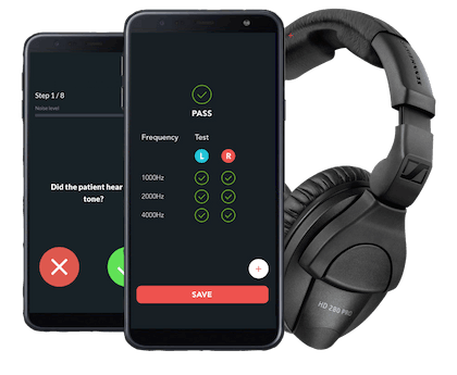 hearScreen pure tone screening solution with audiometric headset