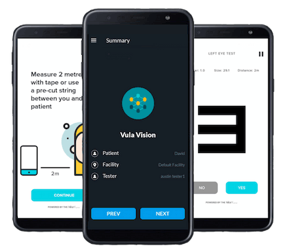 Vula Vision, smartphone vision screening for visual acuity