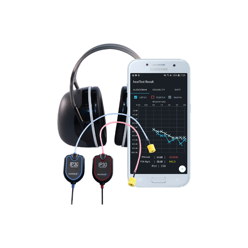 hearTest™ Occupational Health audiometry similar to a single-wall soundproof booth